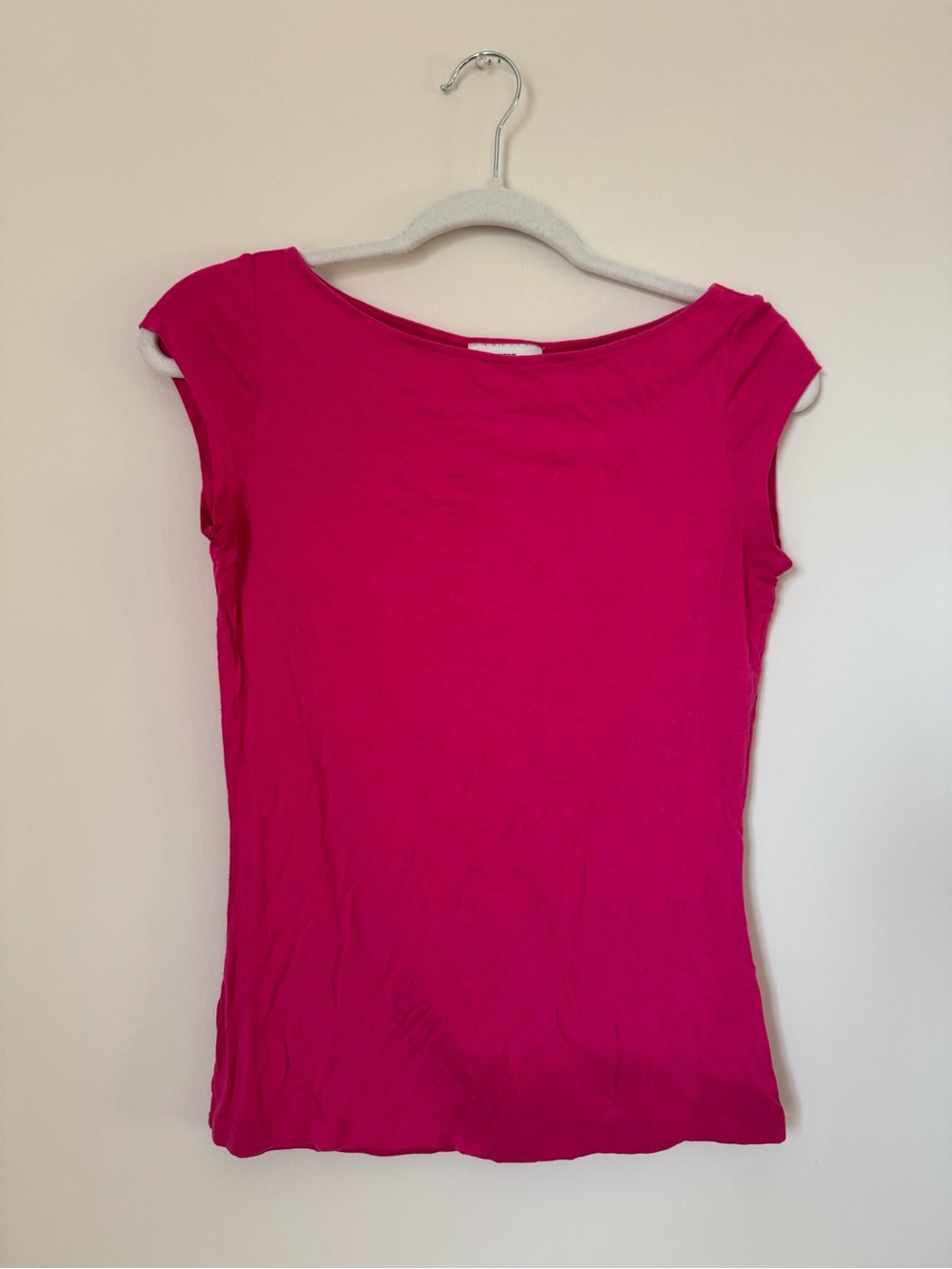 LOFT Hot Pink Cap-Sleeve Tee